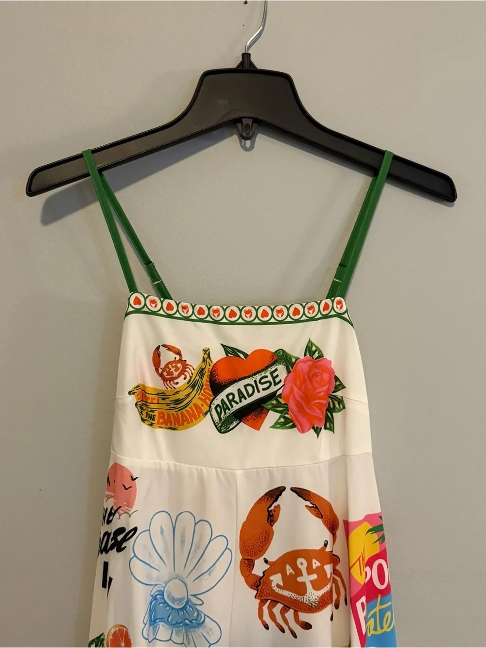 Alemais White Tropical Graphic Maxi Dress with Green Straps - Picture 3 of 5